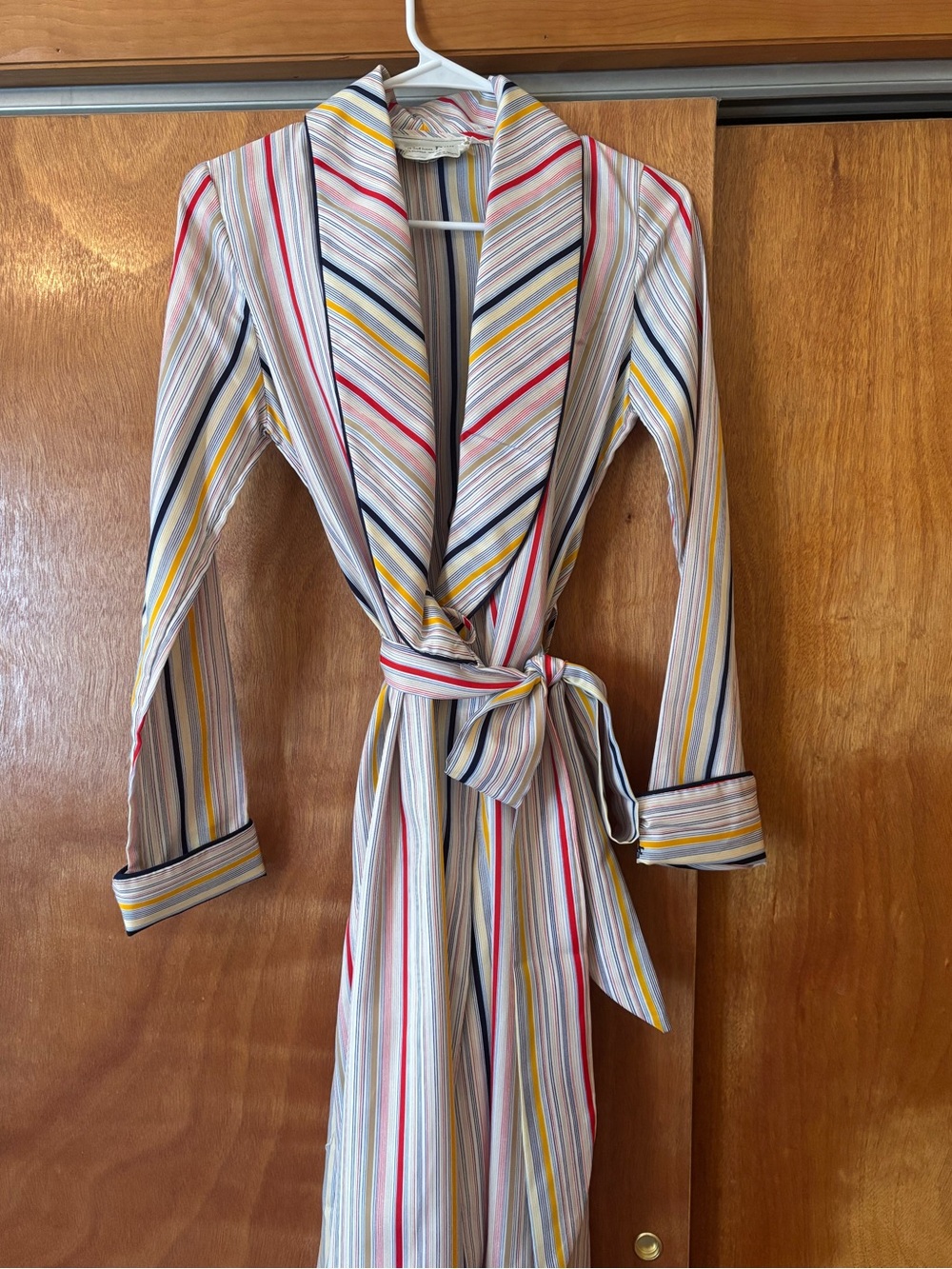 Vintage Dior Multicolor Striped Tie Robe